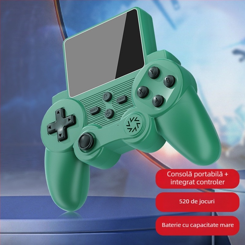 S20 consolă portabilă nostalgic cu 520 jocuri încorporate, sistem de operare 8-bit, pentru doi jucători, carcasă ABS
