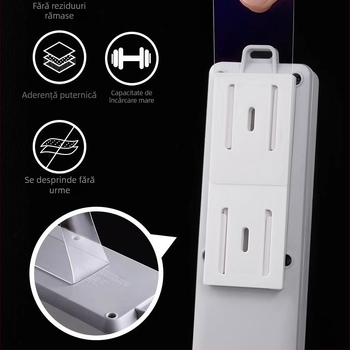 Suport montat pe perete pentru prelungitor — organizare cabluri fără găuri, pentru router și priză, din plastic, stil modern simplu, Brand We Jian