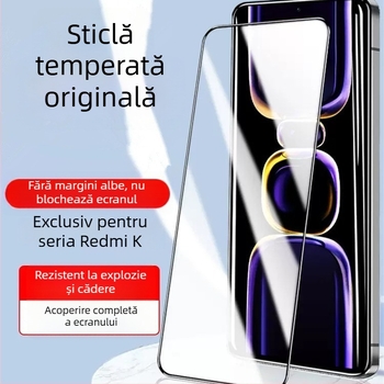 Protecție ecran din sticlă temperată pentru Redmi K80, K70 Extreme Edition, K60 Pro, K50 Privacy Edition și K40 — HD, rezistent la șocuri, antiamprentă, anti-cădere, acoperire completă a ecranului