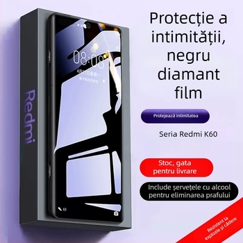 Protecție ecran din sticlă temperată pentru Redmi K80, K70 Extreme Edition, K60 Pro, K50 Privacy Edition și K40 — HD, rezistent la șocuri, antiamprentă, anti-cădere, acoperire completă a ecranului