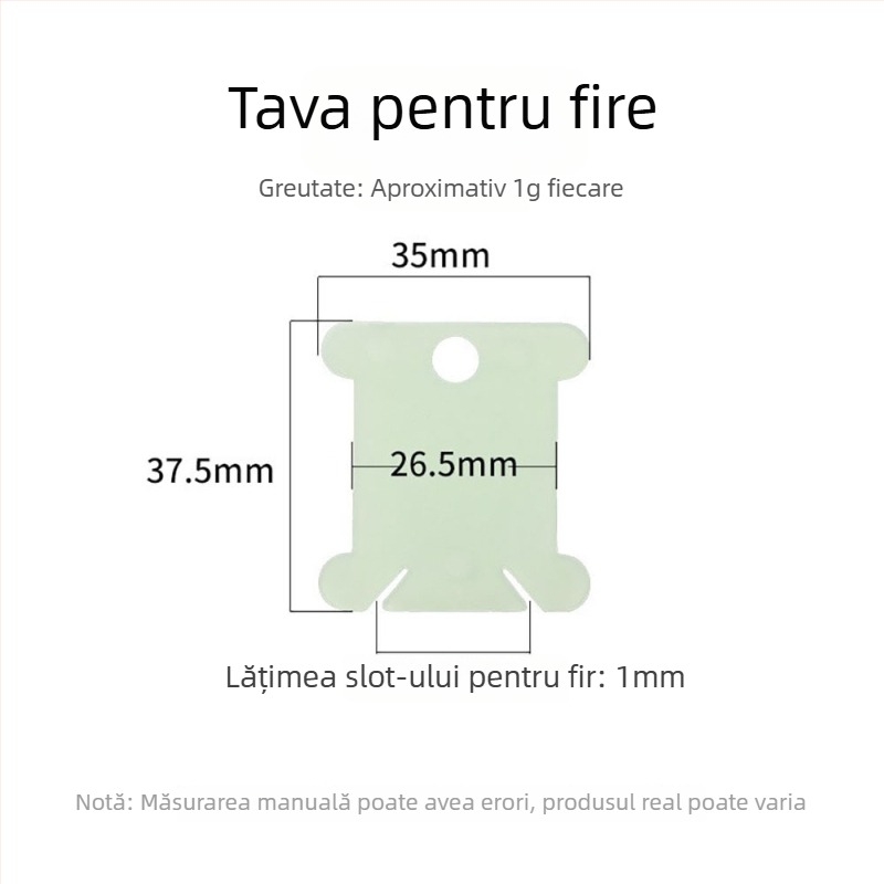 Set înfășurător pentru bobine, acționat manual, cu placă de înfășurare și cutie de depozitare pentru fire de broderie cross-stitch