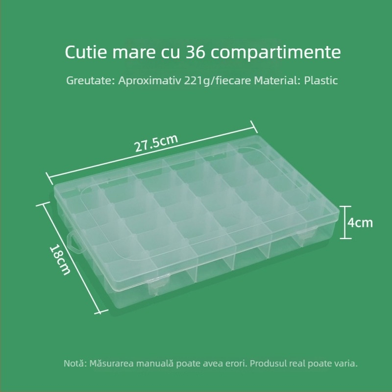 Set înfășurător pentru bobine, acționat manual, cu placă de înfășurare și cutie de depozitare pentru fire de broderie cross-stitch