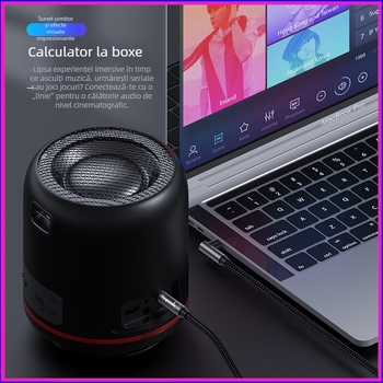 Cabl AUX audio 3,5 mm, măr-măr, nucleu din cupru, contact aurit, ROHS, universal pentru PC și dispozitive mobile