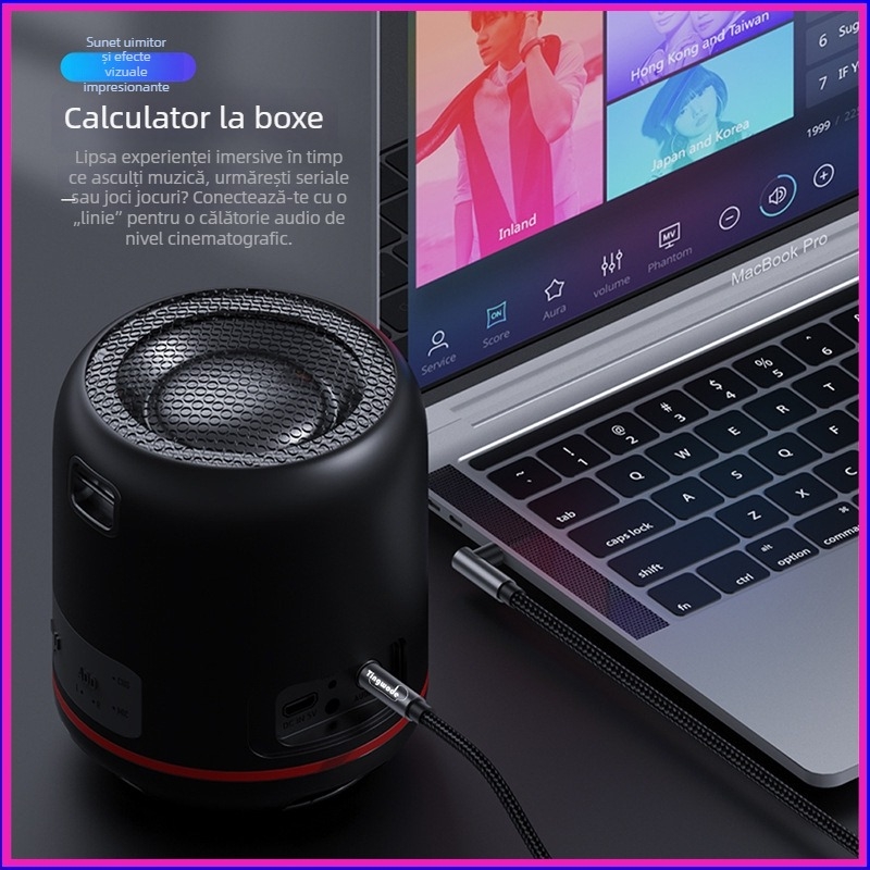 Cabl AUX audio 3,5 mm, măr-măr, nucleu din cupru, contact aurit, ROHS, universal pentru PC și dispozitive mobile