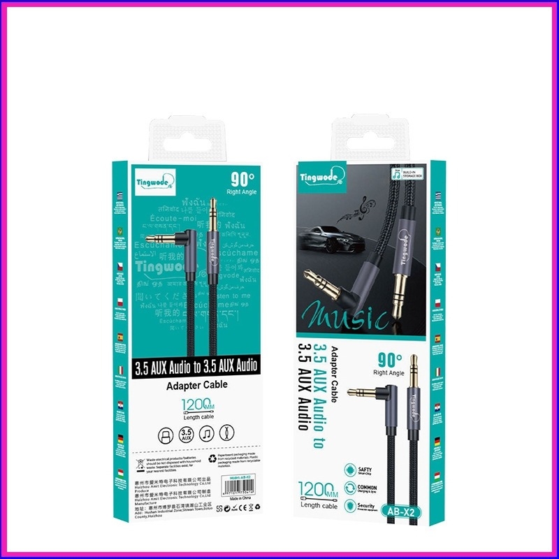 Cabl AUX audio 3,5 mm, măr-măr, nucleu din cupru, contact aurit, ROHS, universal pentru PC și dispozitive mobile