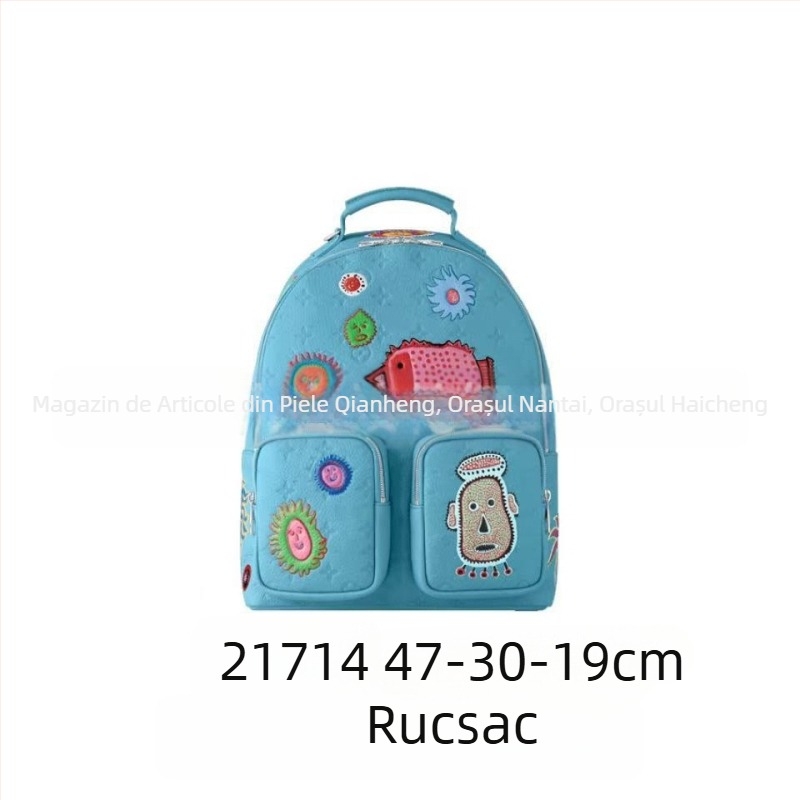 Rucsac bărbați în colaborare – rucsac casual de zi, 20–35 L, pentru laptop de 10 inch, PVC rezistent la apă, căptușeală din pânză, bretele cu pernă de aer, imprimeu cu litere