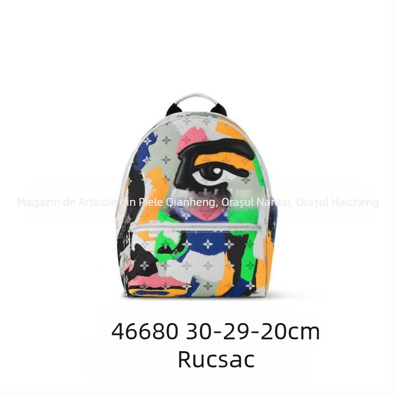 Rucsac bărbați în colaborare – rucsac casual de zi, 20–35 L, pentru laptop de 10 inch, PVC rezistent la apă, căptușeală din pânză, bretele cu pernă de aer, imprimeu cu litere