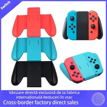 Mâner Switch — material ABS, conexiune directă, compatibil cu Joy-Con stânga/dreapta, greutate 74 g, husă grip inclusă