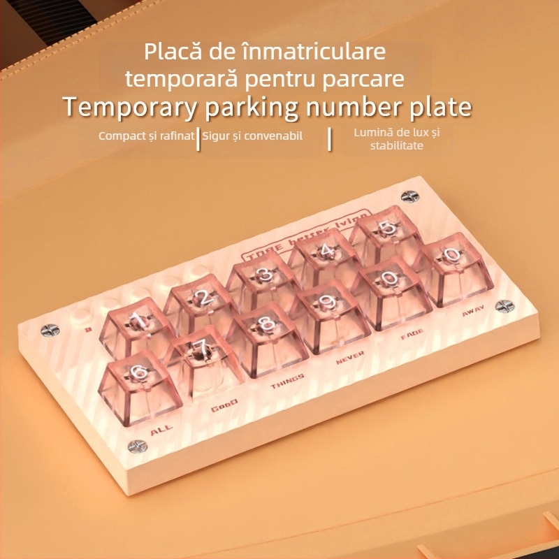 TS-26 Semn luminos pentru parcare auto cu plăcuță numerică, din plastic, imprimare logo disponibilă, personalizare disponibilă