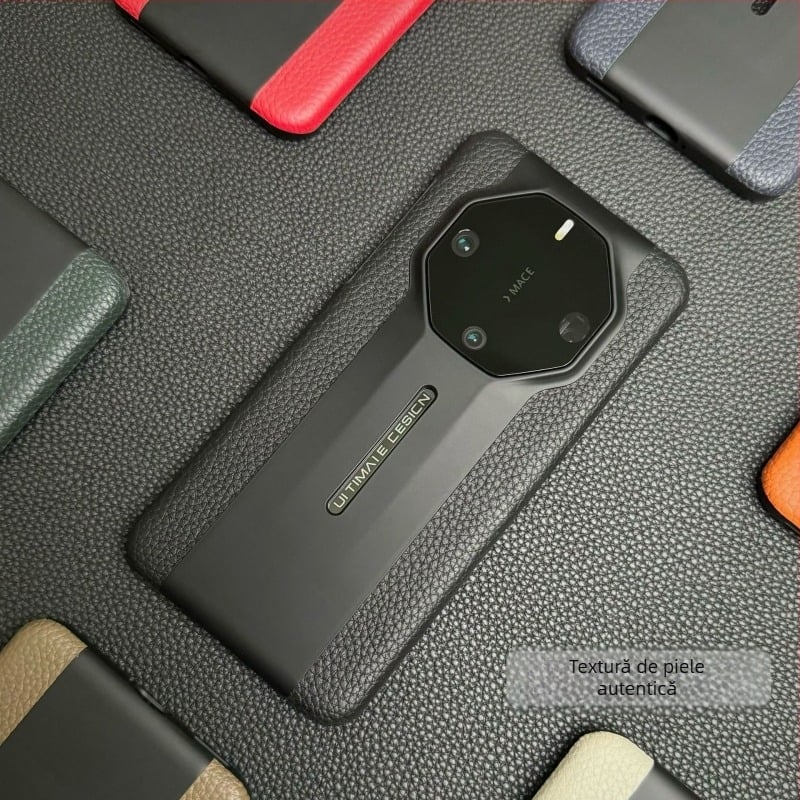 Carcasă pentru Huawei – piele naturală, lucrată manual, anti-cadere, acoperire completă
