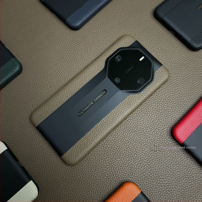 Carcasă pentru Huawei – piele naturală, lucrată manual, anti-cadere, acoperire completă