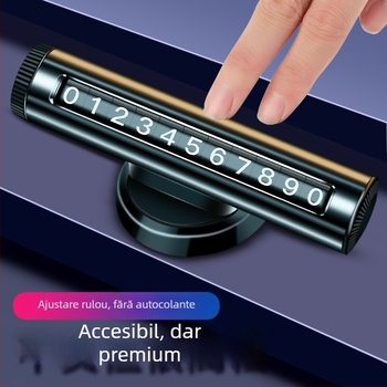 Rikas plăcuță metalică cu număr de telefon pentru mașină TC12 – Tip ascuns, fără logo