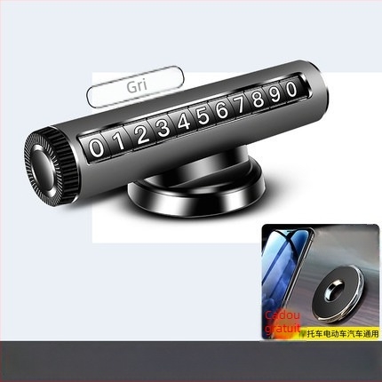 Rikas plăcuță metalică cu număr de telefon pentru mașină TC12 – Tip ascuns, fără logo