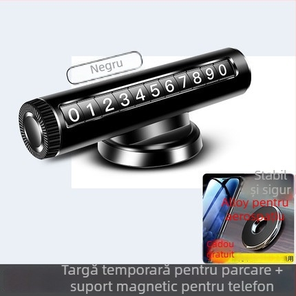 Rikas plăcuță metalică cu număr de telefon pentru mașină TC12 – Tip ascuns, fără logo