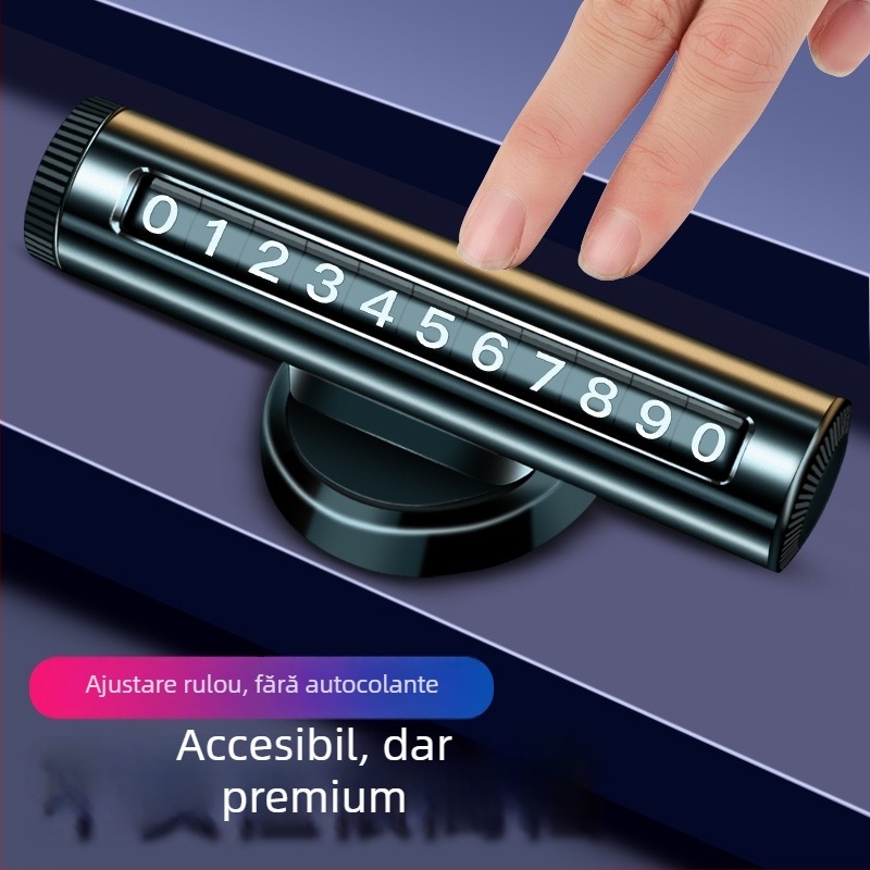 Rikas plăcuță metalică cu număr de telefon pentru mașină TC12 – Tip ascuns, fără logo