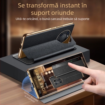 Husa flip din piele naturală Shangyi pentru Huawei Mate 40 Pro – Personalizare disponibilă