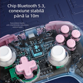 Controler de joc cu Bluetooth, Type-C, senzor de mișcare și vibrații, Compatibil Switch/PC/iOS/Android