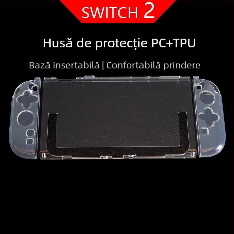 Husă de protecție pentru Nintendo Switch 2, PC+TPU, transparentă, 35 g, originea Shenzhen, ambalaj: cutie colorată