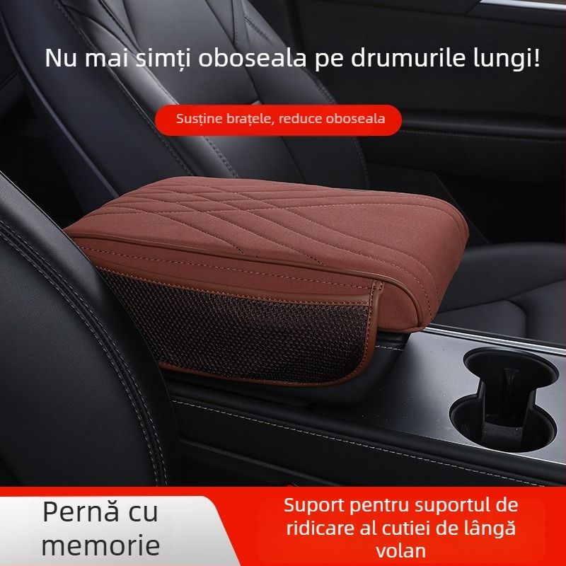 Pernă de braț centrală pentru mașină cu suprafață din suede, compatibil universal, brand Qianchuang, origine Guangzhou