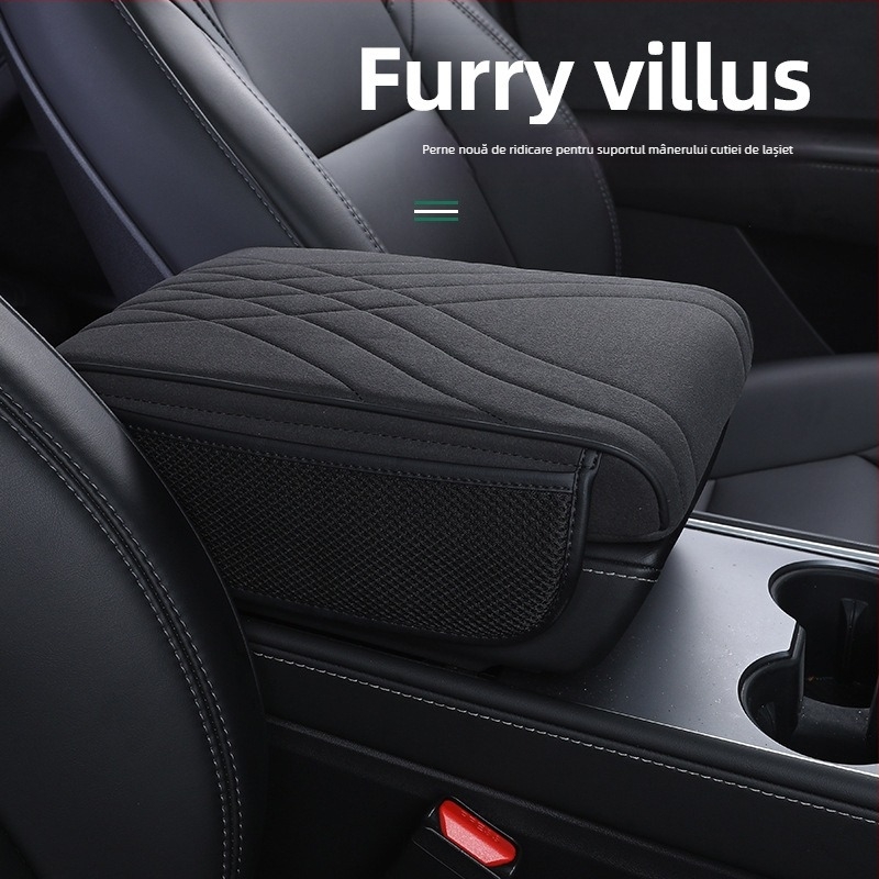 Pernă de braț centrală pentru mașină cu suprafață din suede, compatibil universal, brand Qianchuang, origine Guangzhou