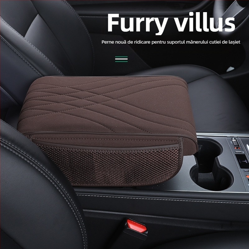 Pernă de braț centrală pentru mașină cu suprafață din suede, compatibil universal, brand Qianchuang, origine Guangzhou