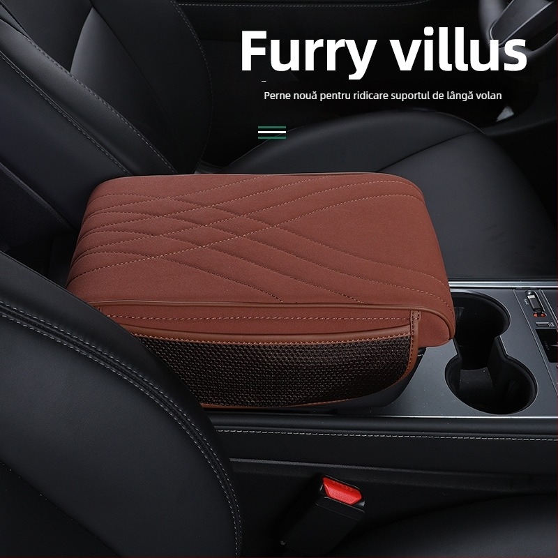 Pernă de braț centrală pentru mașină cu suprafață din suede, compatibil universal, brand Qianchuang, origine Guangzhou