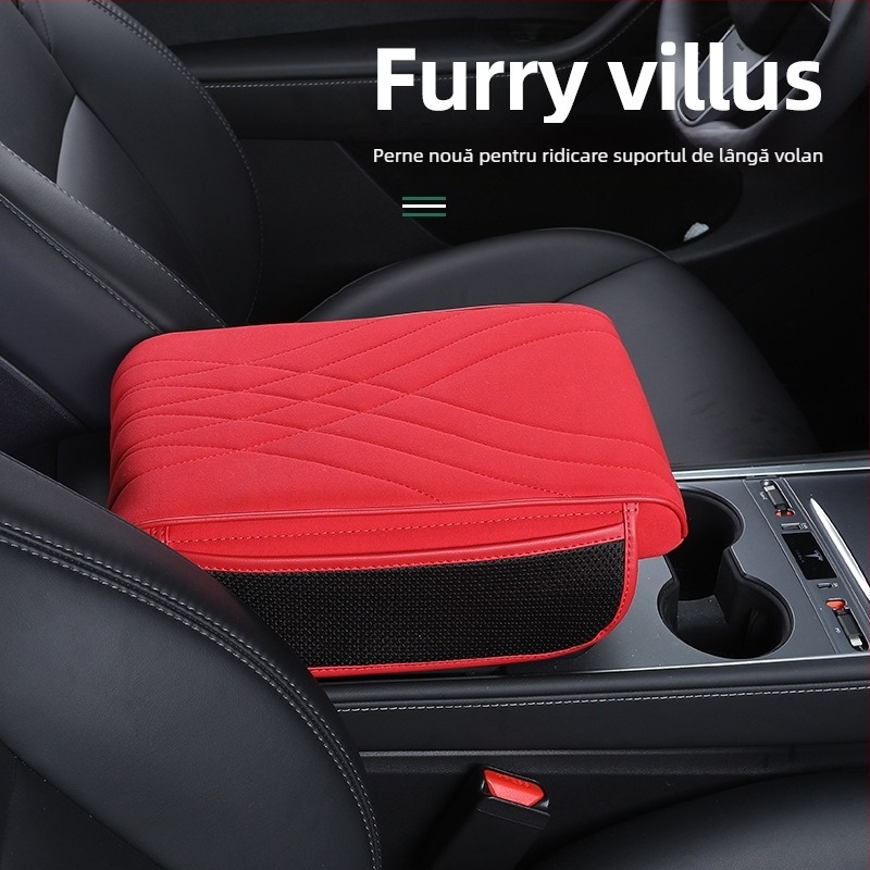 Pernă de braț centrală pentru mașină cu suprafață din suede, compatibil universal, brand Qianchuang, origine Guangzhou