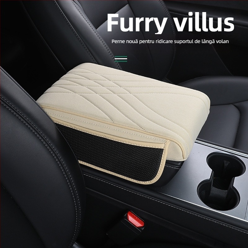 Pernă de braț centrală pentru mașină cu suprafață din suede, compatibil universal, brand Qianchuang, origine Guangzhou