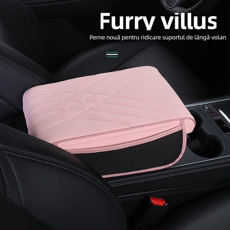 Pernă de braț centrală pentru mașină cu suprafață din suede, compatibil universal, brand Qianchuang, origine Guangzhou