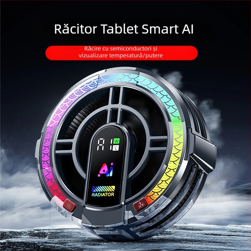 Suport de răcire pentru tabletă cu interfață TYPE-C, material de răcire semiconductor, carcasă ABS, conexiune prin cablu, compatibil cu tablete/iPad.