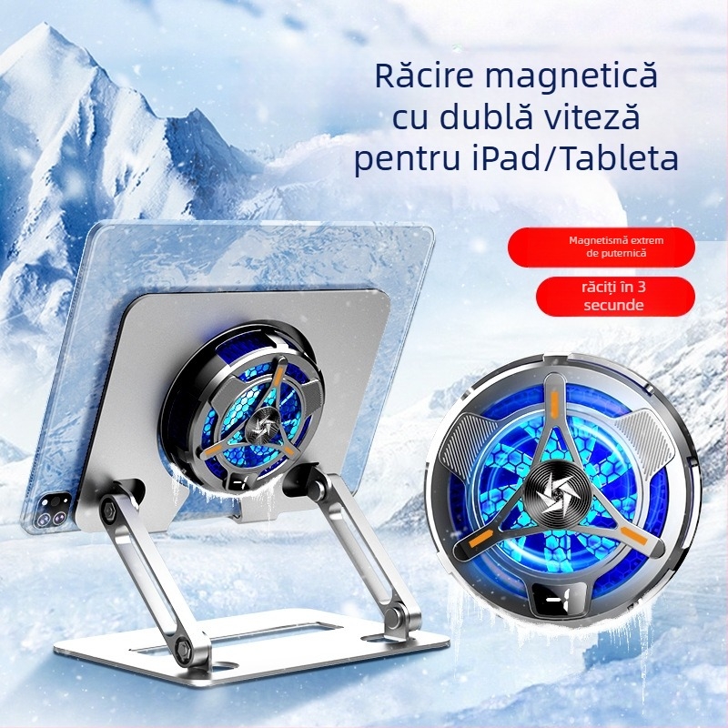 Suport de răcire pentru tabletă cu interfață TYPE-C, material de răcire semiconductor, carcasă ABS, conexiune prin cablu, compatibil cu tablete/iPad.