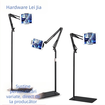 Suport podea pentru tabletă cu braț cantilever — metal, stil simplu, suport pentru telefon, pentru transmisiuni live și cursuri online