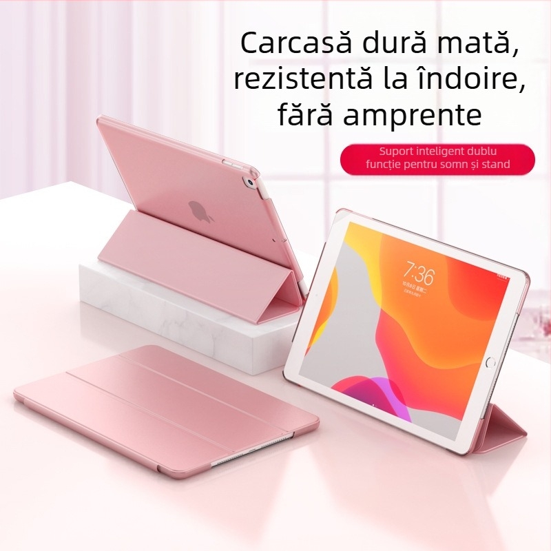 Carcasă de protecție pentru iPad 10.2/10.9 din policarbonat, husă rigidă cu pliere în trei părți, finisaj mat, suport pentru somn, suport încorporat, protecție anti-cădere și disipare a căldurii