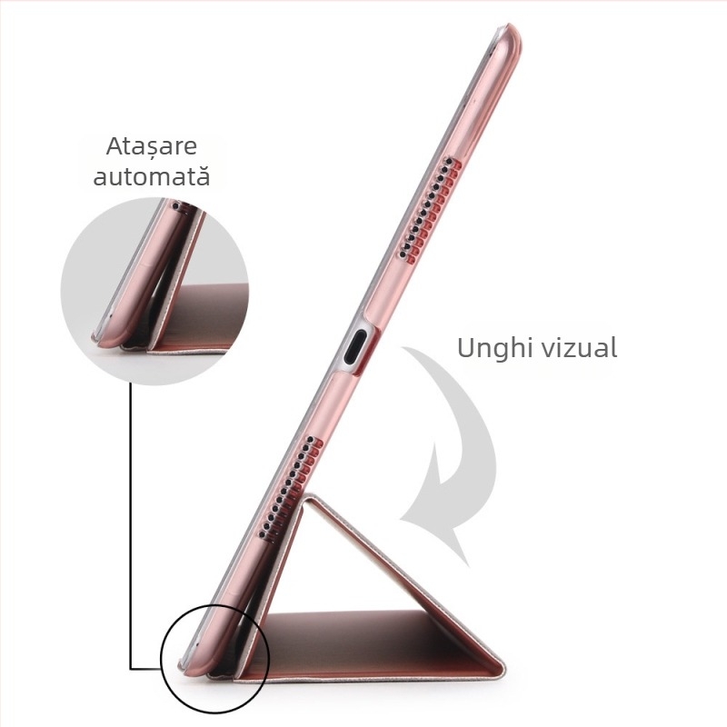 Carcasă de protecție pentru iPad 10.2/10.9 din policarbonat, husă rigidă cu pliere în trei părți, finisaj mat, suport pentru somn, suport încorporat, protecție anti-cădere și disipare a căldurii