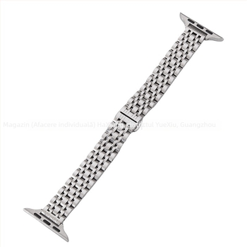 Curea de ceas din oțel inoxidabil pentru Apple Watch, cu design cu șapte mărgele