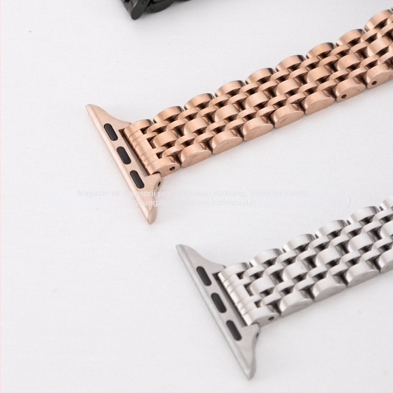 Curea de ceas din oțel inoxidabil pentru Apple Watch, cu design cu șapte mărgele