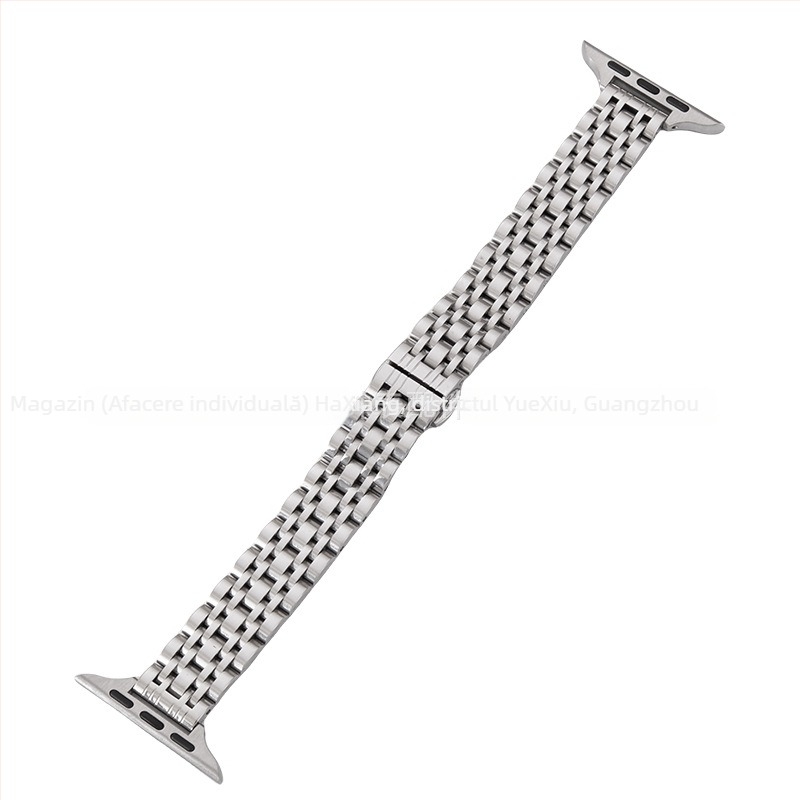Curea de ceas din oțel inoxidabil pentru Apple Watch, cu design cu șapte mărgele