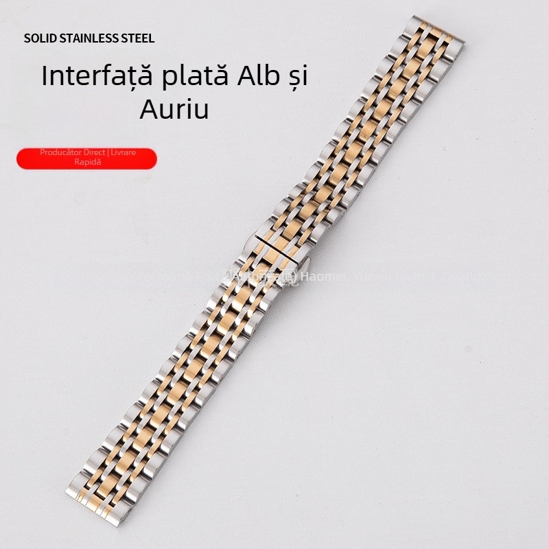 Curea de ceas din oțel inoxidabil pentru Apple Watch, cu design cu șapte mărgele