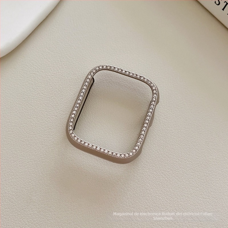 Carcasă de protecție Apple Watch, acoperire completă, cu cristale, material PC, compatibilă cu Series 9/8, SE și 10 Gen