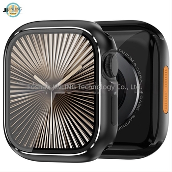 Carcasă metalică de protecție pentru Apple Watch S11, protecție totală impermeabilă, din aliaj de titan, cu protecție a ecranului integrată