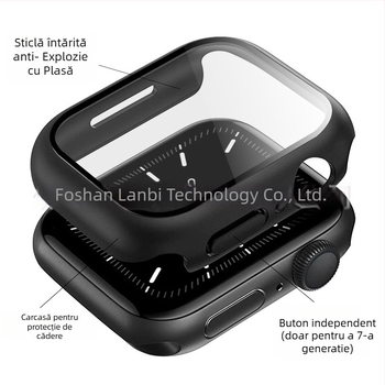 Protectie Apple Watch de la Blue Bi, All-in-One Anti-Drop, Carcasă PC cu folie temperată, Compatibilă cu generațiile 2–7