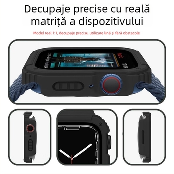 Carcasă Optimus Prime pentru Apple Watch - Carcasă cu PC+TPU+Sticlă, protecție a ecranului încorporată; rezistentă la șocuri, protecție la toate colțurile; Compatibilă cu toate modelele Apple Watch