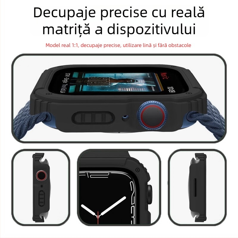 Carcasă Optimus Prime pentru Apple Watch - Carcasă cu PC+TPU+Sticlă, protecție a ecranului încorporată; rezistentă la șocuri, protecție la toate colțurile; Compatibilă cu toate modelele Apple Watch