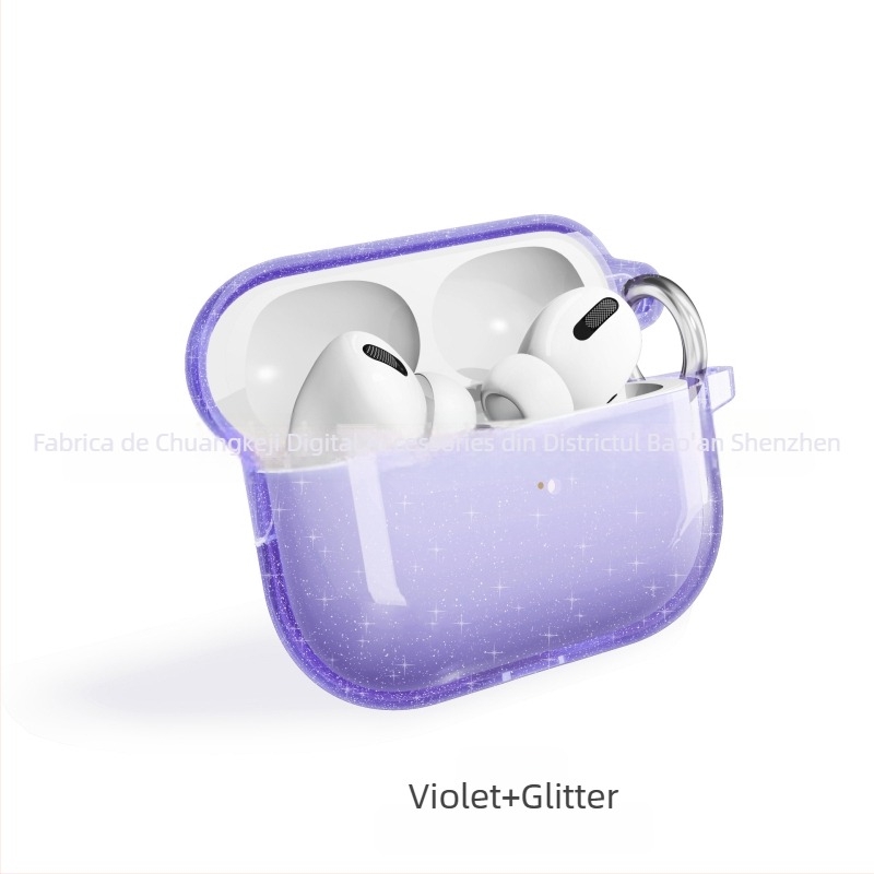 AirPods Pro3 (2025) husă Glitter de protecție – husă dură, turnare prin injecție, universală, personalizabilă