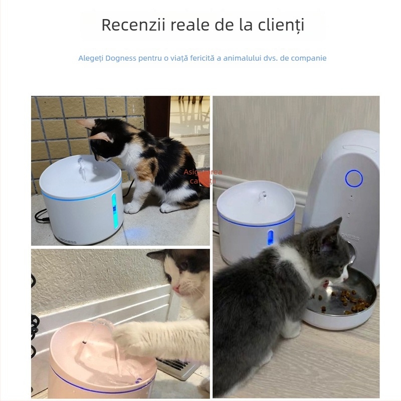 Dispenser de apă pentru pisici și câini, cu senzor inteligent, reîncărcabil, circulație continuă a apei