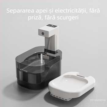 Distribuitor de apă pentru pisici cu senzor inteligent, flux silențios, filtrare, alimentare automată a apei pentru pisici și câini, fără fir