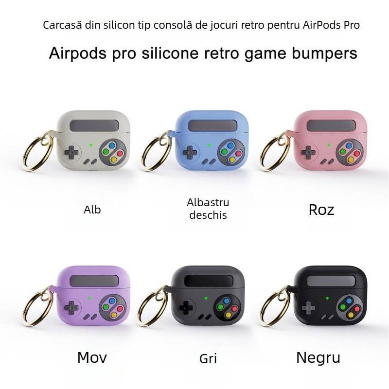 Husă din silicon pentru AirPods de la Apple, cu design retro de consolă de jocuri, pentru a treia generație și AirPods Pro 2