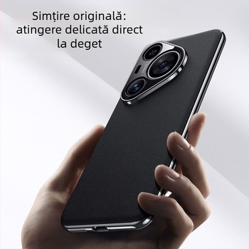 Carcasă Huawei Pura70Pro - Minimalistă din piele artificială cu strat electroplacat, stil de afaceri complet, protecție la șocuri și disipare a căldurii