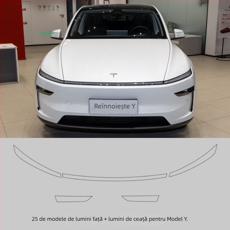 Film de nuanțare pentru faruri și stopuri Tesla Model Y / YL – film de schimbare a culorii, Negru Războinic