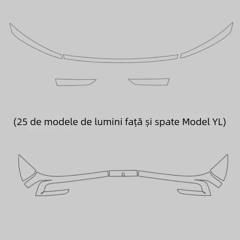 Film de nuanțare pentru faruri și stopuri Tesla Model Y / YL – film de schimbare a culorii, Negru Războinic